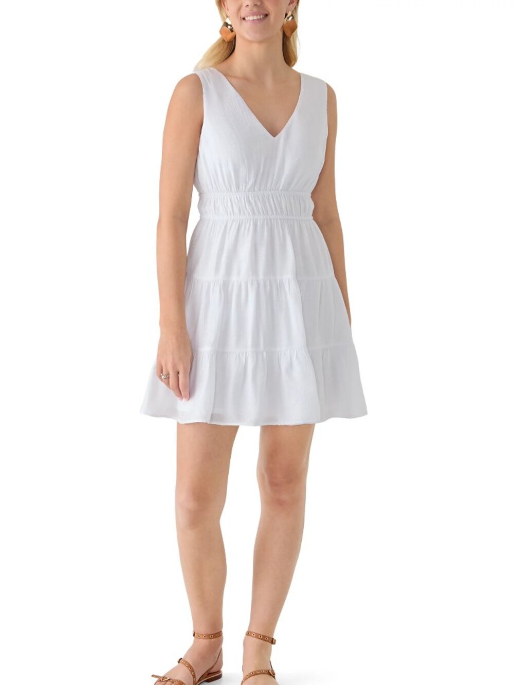 June & Hudson Women's V-Neck Cinch Tiered Dress - New Never Worn - Size Medium